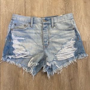 High waisted jean shorts